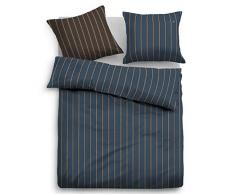 TOM TAILOR 0069918 Satin Bettwäsche Garnitur mit Kopfkissenbezug (Baumwolle) 1x 155x220 cm + 1x 80x80 cm, Schokolade