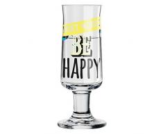 Ritzenhoff Schnapps Schnapsglas, Kristall, schwarz/gelb/Petrol, 3.8 cm