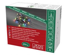 Konstsmide 1491-507 LED Globelichterkette mit runden Dioden / für Innen (IP20) / VDE geprüft / Batteriebetrieben: 3xAA 1.5V (exkl.) / 6h Timer / 20 bunte Dioden / schwarzes Kabel
