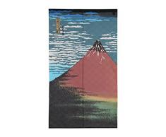 Made in Japan Noren Vorhang Tapisserie Hokusai Ukiyoe Hokusai Akafuji rot Fuji