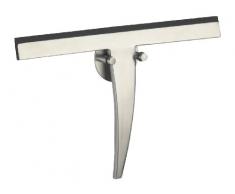 WENKO 18171100 Badezimmerwischer Bosa, Duschabzieher, Edelstahl rostfrei, 24 x 16 cm, Matt