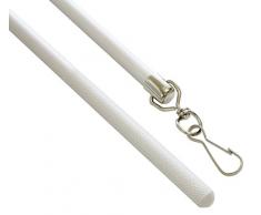 GARDINIA Schleuderstab fÃ¼r FlÃ¤chenvorhÃ¤nge, Schiebegardinen oder Gardinen, Inkl. Metallhaken, Aluminium, LÃ¤nge 10 cm, WeiÃ