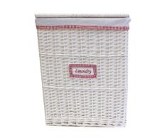 JVL 57 x 45 x 32 cm Weide Gingham gefüttert Leinen Waschen Kleidung Wäschekorb, rot/weiß