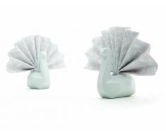Peleg Design PE462 Serviettenhalter Schwan, Napkin Swan, 6 Stück, Porzellan, weiÃ