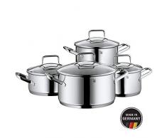 WMF Trend Topfset, 4-teilig, Cromargan Edelstahl poliert, Töpfe mit Glasdeckel, Induktionstöpfe, Topf Induktion, unbeschichtet, backofengeeignet