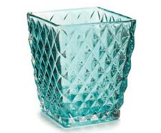 AR Teelichthalter, Glas, 9 x 8 cm, Türkisblau, 9 x 8 cm