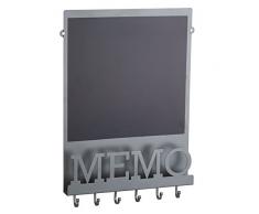 KitchenCraft LNMEMO Living Nostalgia Memo-Board, Magnet-/Kreidetafel, grau/schwarz, 43,5 x 30 cm Metall schwarz