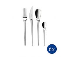 Villeroy & Boch 12-6529-9030 NewMoon Tafelbesteck, 24tlg, vielseitiges Besteckset für den Alltag und die Festliche Tafel, Edelstahl, spülmaschinengeeignet
