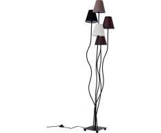 Stehleuchte Flexible Mocca Cinque, Retro Design Stehlampe für das Wohnzimmer, dezente Leselampe, Standleuchte mit bunten Stoffschirmen (Weiß, Schwarz, Braun, Grau), (H/B/T) 163x40x35cm