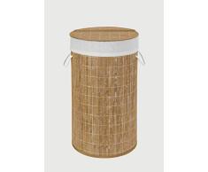 Wenko 17753100 Wäschetruhe Bamboo Natur, Wäschekorb, mit Wäschesack Fassungsvermögen: 55 l, Bambus, 35 x 60 x 35 cm, Braun