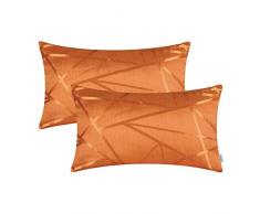 CaliTime Kissenbezüge Kissenhülle 2er-Pack Wurfkissenbezüge Cases für Couch Sofa Home Decor Modern Shining & Dull Contrast Dreiecke Abstrakte Linien Geometrisch 30cm x 50cm Hellorange