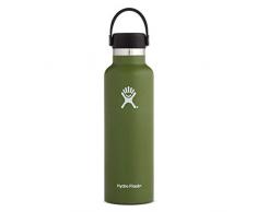 Hydro Flask Trinkflasche 621 ml (21 oz), Edelstahl und vakuumisoliert, Standard-Öffnung mit auslaufsicherer Flex Cap, Olive