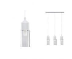 Paulmann 79643 Neordic Vanja Pendelleuchte max. 3x20W Hängelampe für E27 Lampen Deckenlampe Weiß matt/Klar 230V Glas/Metall ohne Leuchtmittel