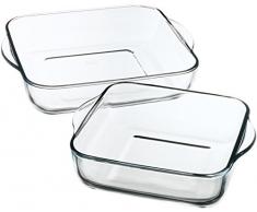 Borcam 1690037 2 Stück Auflaufformen Care Glas transparent 31,5 x 28 x 6 cm