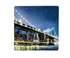 Wenko 436250100 Static-Loc Wandhaken Uno Brooklyn Bridge, Befestigen ohne bohren, Polyethylenterephthalat, 8 x 8 cm, Mehrfarbig