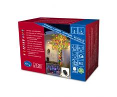 Konstsmide 3630-500 Micro LED Lichterkette/für AuÃen (IP44) / 24V AuÃentrafo/mit 8 Funktionen, Steuergerät und Memoryfunktion / 80 bunte Dioden/schwarzes Kabel