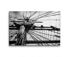 Premium Textil-Leinwand 75 x 50 cm Quer-Format Takelage der Gorch Fock | Wandbild, HD-Bild auf Keilrahmen, Fertigbild auf hochwertigem Vlies, Leinwanddruck von Susann Kuhr