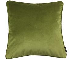 McAlister Textilien Kissenbezug matt Samt in Lindgrün 43 x 43 cm für Samtkissen griffester Samt edel paspeliert, erhältlich in 25 Farben Kissenhülle für Sofakissen für Sofa, Couch