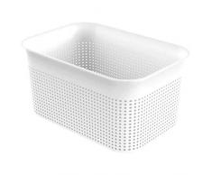 Rotho 1023701023 Aufbewahrungskorb 4.5l, Kunststoff (PP), Mistletoe Weiß, 4.5 Liter (26,2 x 18 x 13 cm)
