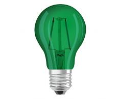 Osram LED Star Classic A Décor Green Lampe, in Kolbenform mit E27-Sockel, Dekoratives grünes Licht und Design, Ersetzt 15 Watt, 6er-Pack