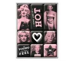 Nostalgic-Art 83104 Retro Set (9teilig) | Kühlschrank Vintage Magnete, Kunststoff, Celebrities - Marilyn - Some Like It Hot, 7 x 9.3 x 2 cm