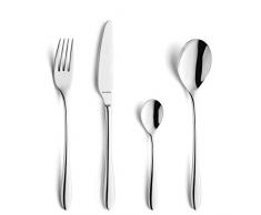 Amefa 112000MBA1B60 CUBA Besteck-Set für 4 Personen, rostfrei, poliert & spülmaschinenfest, Tafelbesteck, Essbesteck mit Aufbewahrungs-Box, 18/10 Edelstahl, Silber