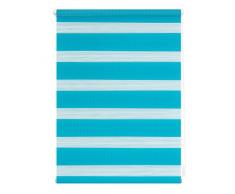 Lichtblick Duo-Rollo Klemmfix, 90 cm x 220 cm (B x L) in Blau, ohne Bohren, Doppelrollo fÃ¼r Fenster & TÃ¼ren, moderner Sichtschutz, innovative Kombination aus Rollo & Jalousie