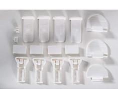 K-home Klemmträger und Zubehör Montage-Set für Klemmfix Plissee Piso, Plastik, weiß, 3,5 x 2 x 4 cm