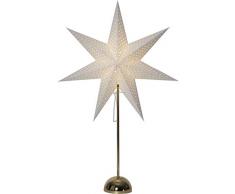 Star Papierstern, Kunststoff, Weiß/Messing/Silber/Tranparent