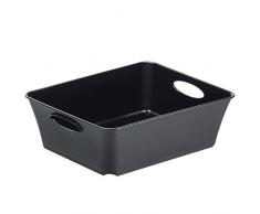 Rotho Living Aufbewahrungsbox, Kunststoff (PP), schwarz, A6 / 2.5 l (18,6 x 15,1 x 6 cm)