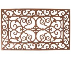 Esschert Design Schmutzfangmatte, Fußmatte in antik aus rötlichem Gusseisen, rechteckig, ca. 58 cm x 34 cm