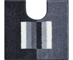 Linea Due Badteppich 100% Polyacryl, ultra soft, rutschfest, CAPRICIO, WC-Vorlage m.A. 55x60 cm, grau