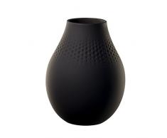 Villeroy & Boch Collier Noir Vase Perle No. 2, 16x16x20 cm, Premium Porzellan, Schwarz