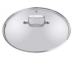 Tefal B89987 Jamie Oliver Glasdeckel 28 cm (mit Edelstahlrand, exklusive Jamie Oliver Gravur am Deckelgriff) transparent