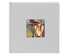 Goldbuch 17 198 - Foto Einsteckalbum Living Stainless Grey, Fotoalbum für 200 Fotos im Format 10 x 15 cm, Memoalbum mit Bildausschnitt, Fotobuch mit Einband in Leinenoptik, Album zum Einstecken