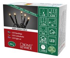 Konstsmide 6351-820 Micro LED Lichterkette / für Innen (IP20) / VDE geprüft / 24V Innentrafo / 20 bernsteinfarbene Dioden / schwarzes Kabel