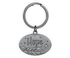 AngelStar Schlüsselanhänger in Schutzengel Feder Hope, Zinn, 3,8 cm