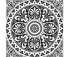 INDIGOS WG10247-70 Wandtattoo w247 Blume Ranke Orient Kreis Wandaufkleber 80 x 80 cm, schwarz