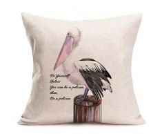 Asminifor Kissenbezug, niedliche Katzen-Tiere, mit Kopfhörern, Baumwollleinen, Dekorativer Überwurf, Kissenbezug für Couch 45,7 x 45,7 cm 18 x 18 inches Pelican-1