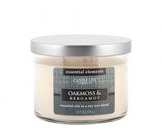 Candle-lite - 3 Docht Duftkerze im Glas, Oakmoss & Bergamot 418g, Weiß, 11.5 x 11.5 x 9 cm