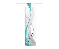 Home fashion 87152-728 Schiebevorhang Digitaldruck Carlisle, Dekostoff Seidenoptik, 245 x 60 cm, petrol