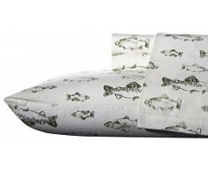 Eddie Bauer School of Fish Flanell Bettwäsche-Set Twin grün