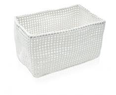 Möve Tube Rechteckiger Korb 16,5 x 28 x 18 cm aus formbarem Kunststoff, Off White