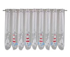 Anna Cortina Mare Gardine, Stoff, rot-blau, 35 x 180 cm
