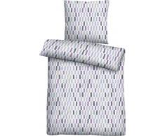 biberna 0323625 Winter-Soft-Seersucker Bettwäsche Garnitur mit Kopfkissenbezug (Baumwolle) 1x 155x220 cm + 1x 80x80 cm, Lavendel
