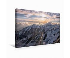 Premium Textil-Leinwand 45 cm x 30 cm quer Ausblick von der Lomnitzer Spitze | Wandbild, Bild auf Keilrahmen, Fertigbild auf echter Leinwand, Leinwanddruck