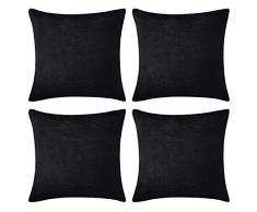 Deconovo Dekokissen Kordsamt Kissenbezüge mit Reißverschluss Überwurf Kissenbezug 45,7 x 45,7 cm für Sofa, 45,7 x 45,7 cm - 4 Stück
