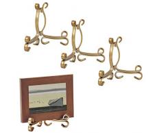mDesign Dekorative Metall-Staffelei, Kochbuchhalter und Tellerständer für Küche und Haushalt Aufbewahrung von Tablets, Büchern, Tellern, Bildern, Displays – klein Pack of 4 Aged Brass