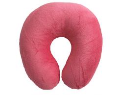 World s Best Feder Weiches Mikrofaser Nackenkissen, Korallenrot, 12 x 13 x 4