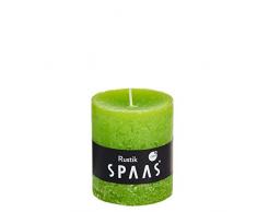 Spaas 8 Rustikale Stumpenkerzen ohne Duft, Paraffinwachs Fresh Green, D 68 mm x H 80 mm